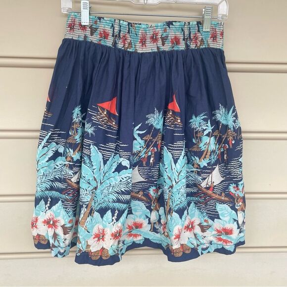 Tommy Hilfiger A Line 100% Cotton Skirt with Ocean Sailing Floral Print Small - Picture 5 of 8